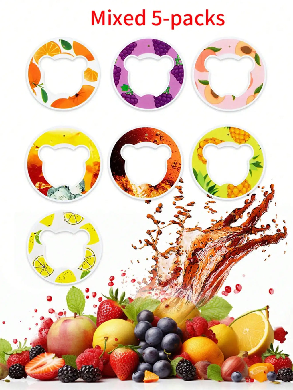 1pc/2pcs/5pcs random flavored aromatic ring with various fruit beverage flavor pods, suitable for travel, sports