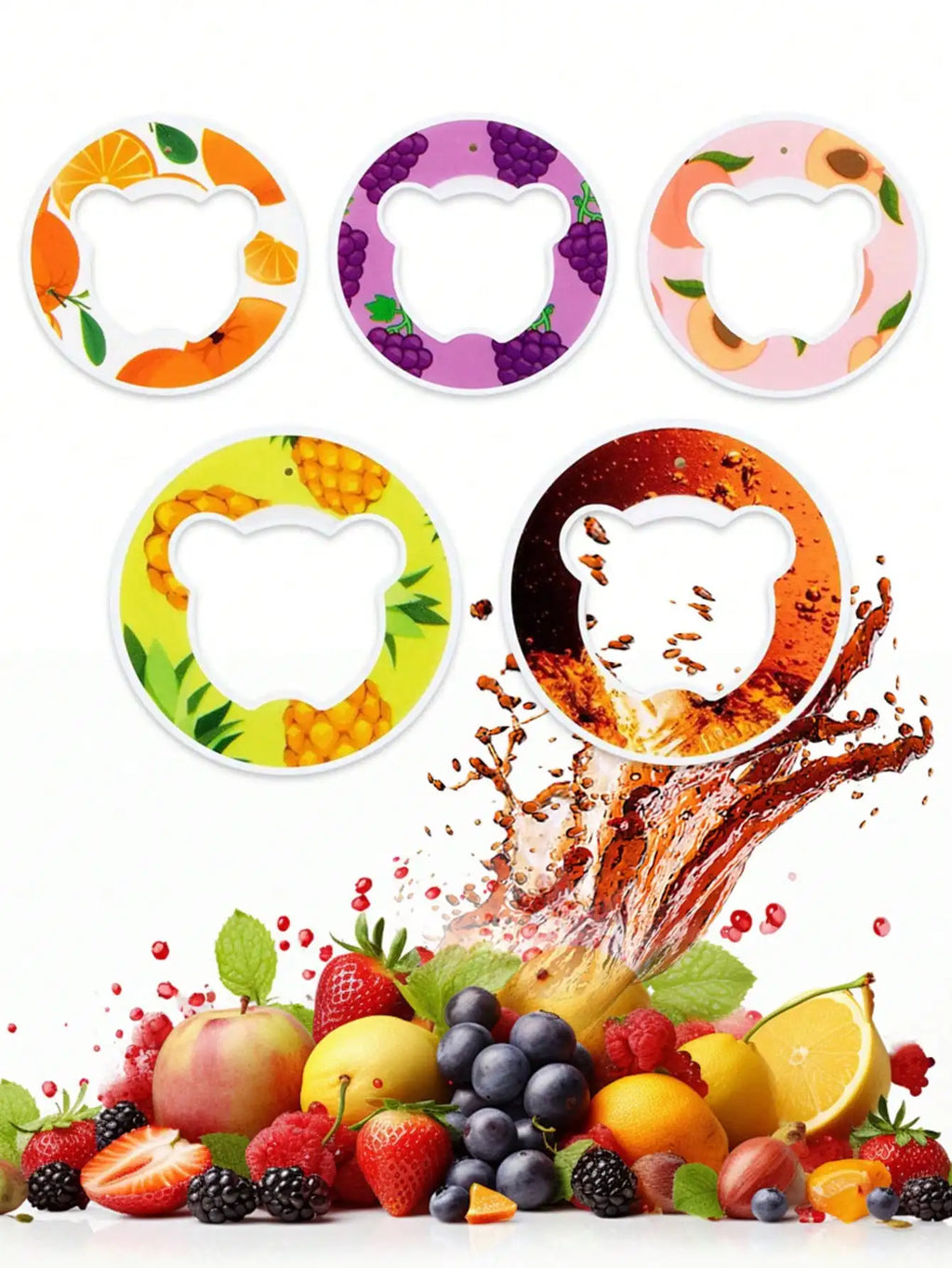 1pc/2pcs/5pcs random flavored aromatic ring with various fruit beverage flavor pods, suitable for travel, sports